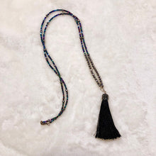 Load image into Gallery viewer, Rainbow Hematite &amp; Tassel Necklace
