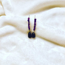 Load image into Gallery viewer, Plum Agate &amp; Amethyst Hook Earrings
