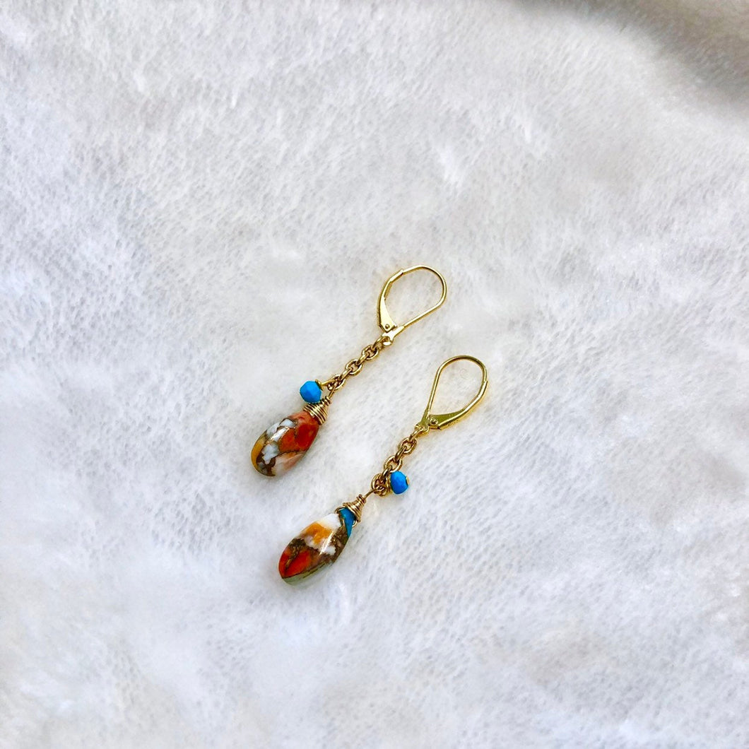 Oyster Copper Turquoise Earrings