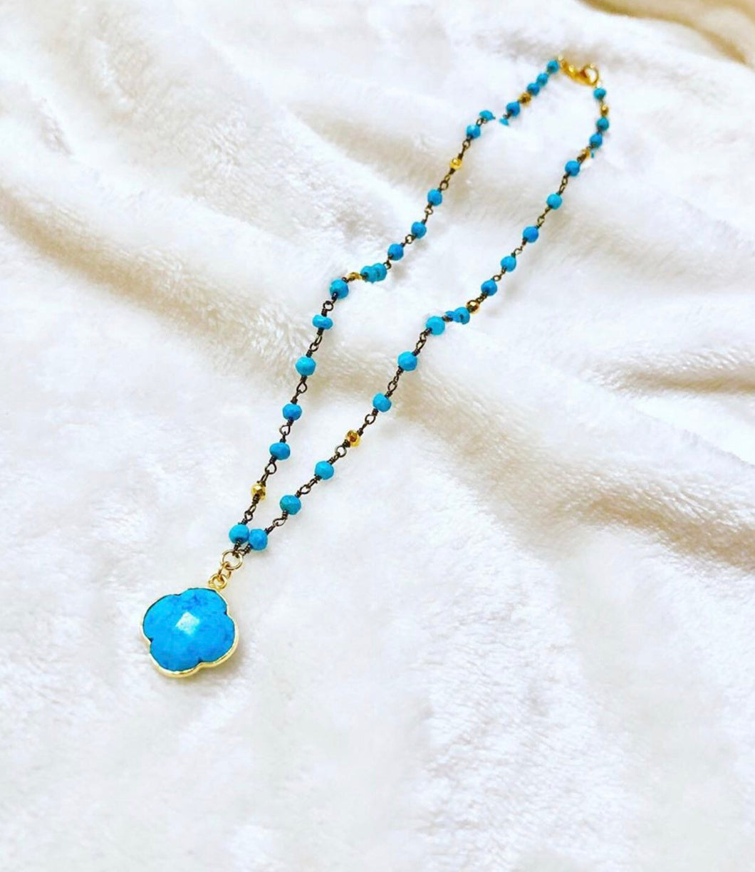 Turquoise Clover Necklace