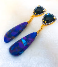 Load image into Gallery viewer, Royal Purple Copper Turquoise Earrings
