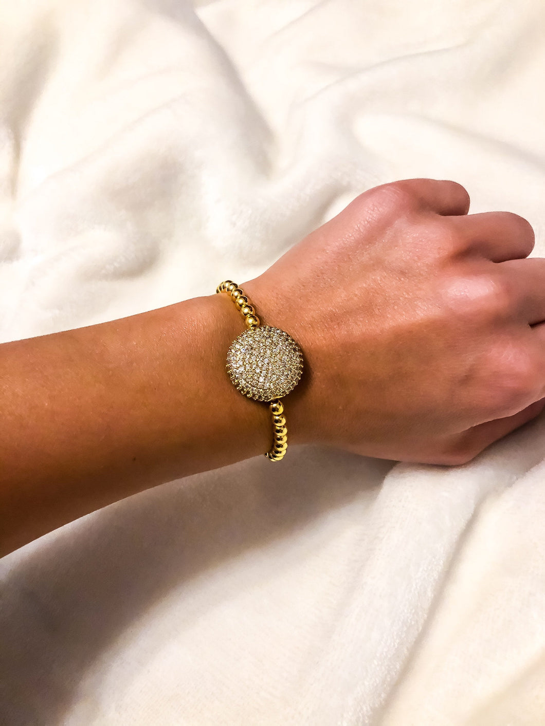 CZ Pave Coin Bracelet