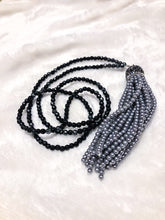 Load image into Gallery viewer, Onyx &amp; Hematite Tassel Necklace
