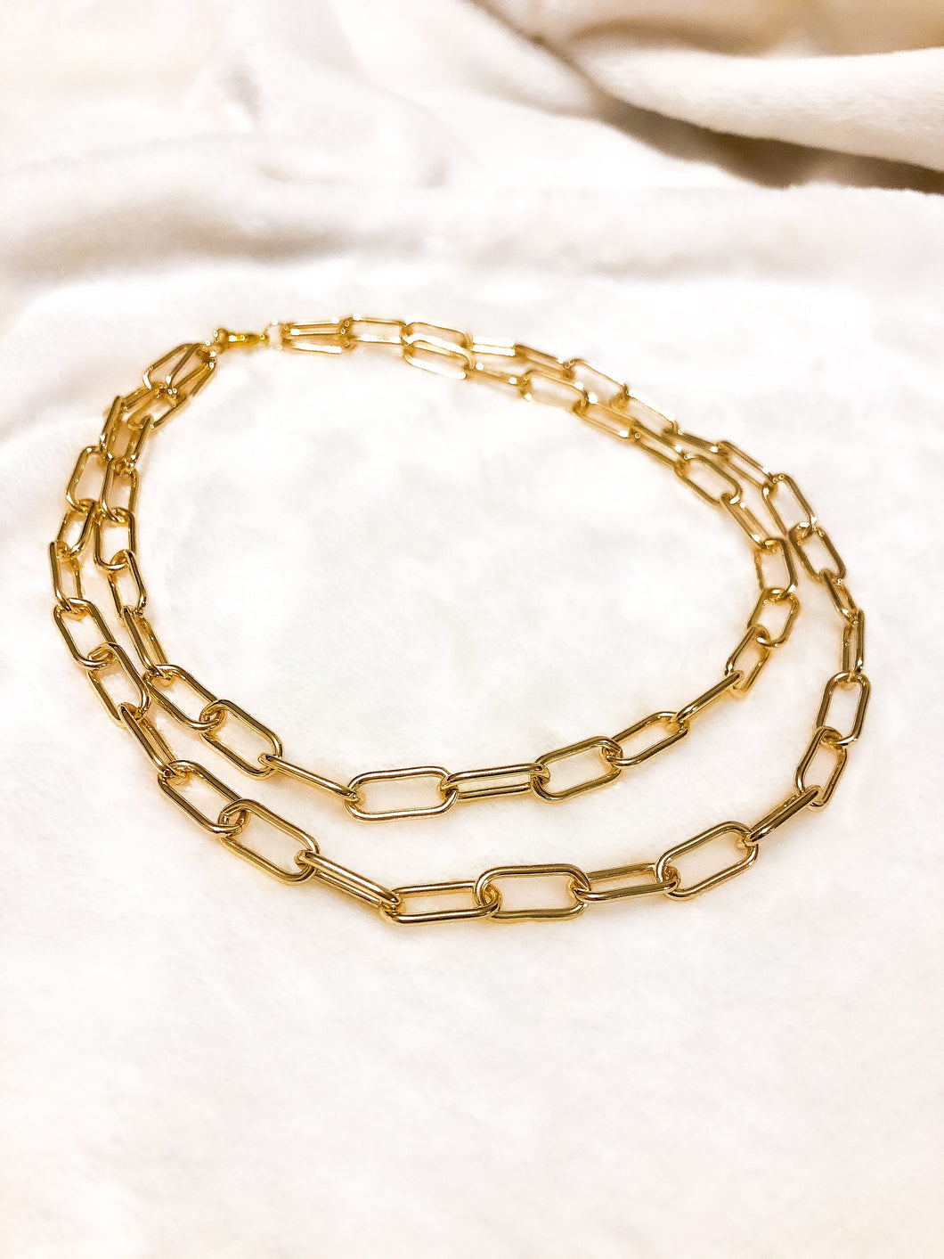 Layered Paperclip Chain Necklace