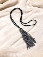 Load image into Gallery viewer, Onyx &amp; Hematite Tassel Necklace
