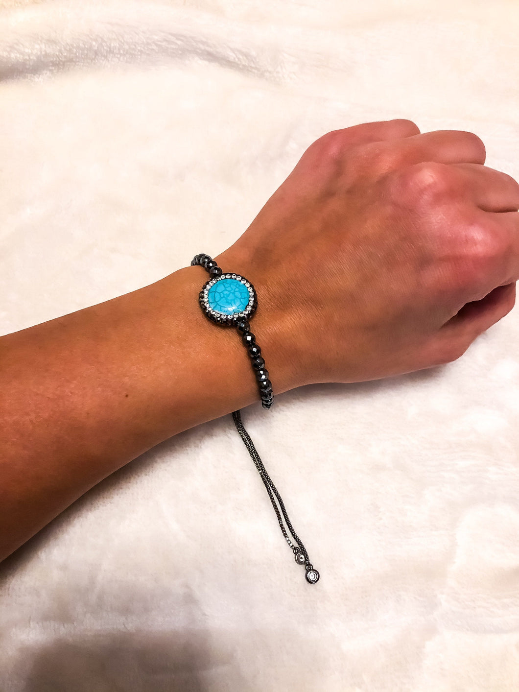 Turquoise & Hematite Bolo Bracelet