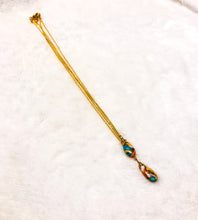 Load image into Gallery viewer, Copper Turquoise Necklace 15.5 Inch
