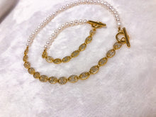 Load image into Gallery viewer, Pearl &amp; Pave Anchor Chain Necklace
