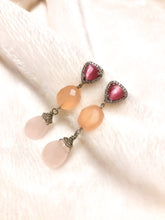 Load image into Gallery viewer, Chalcedony &amp; Rose Quartz Earrings
