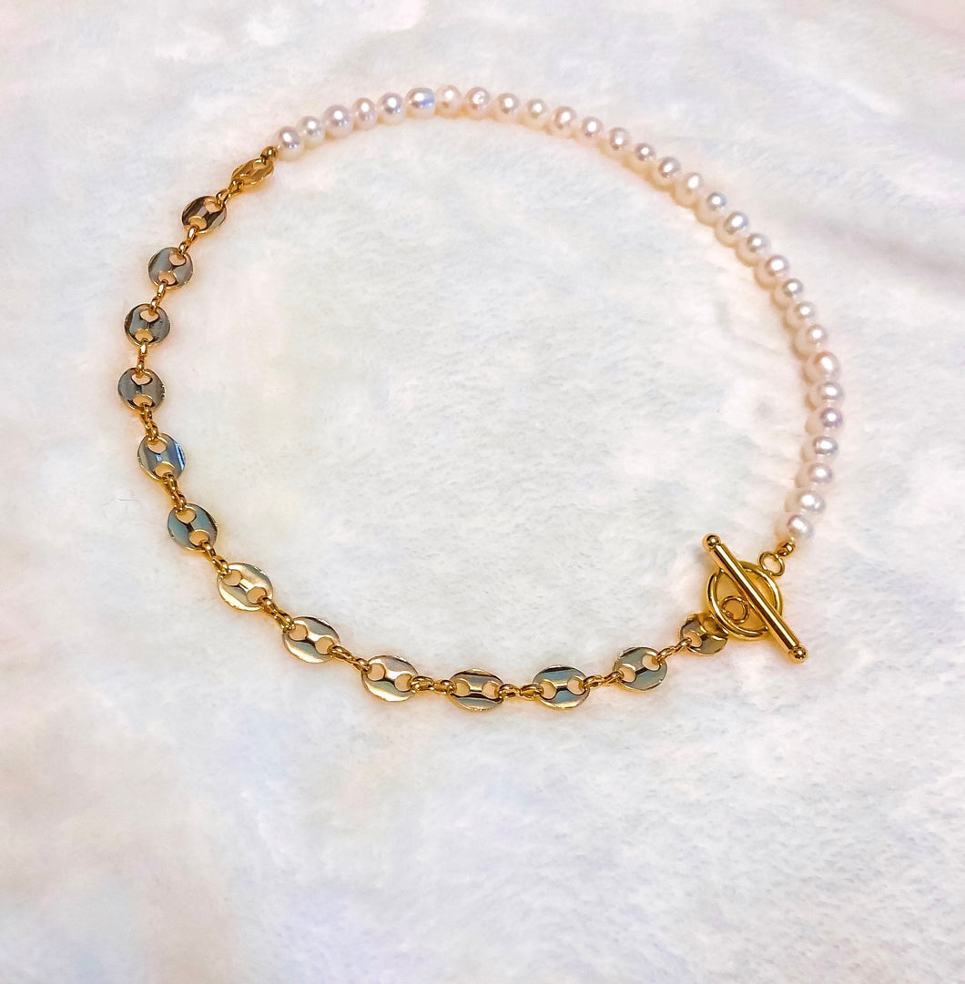 Pearl & Anchor Chain Choker