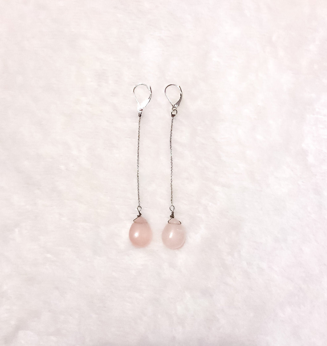 Rose Quartz Drop Earrings