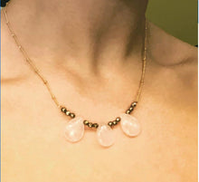 Load image into Gallery viewer, Triple Rose Quartz Necklace
