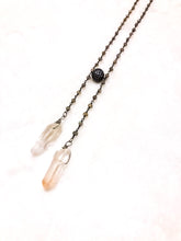 Load image into Gallery viewer, Labradorite &amp; Quartz Y-Lariat Necklace
