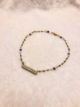 Load image into Gallery viewer, Amethyst, Moonstone, &amp; Druzy Bar Necklace
